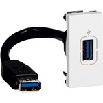 Legrand Розетка USB 3.0 за комуникация тип A 1 мод. с кабел 15см. цвят Бял Mosaic - 078746 (078746)