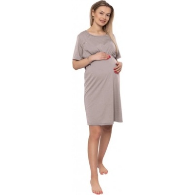 Be MaaMaa dámská těhotenská/kojící noční košile Luna béžová