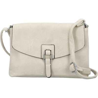 Trendy dámská koženková crossbody kabelka Derika krémová