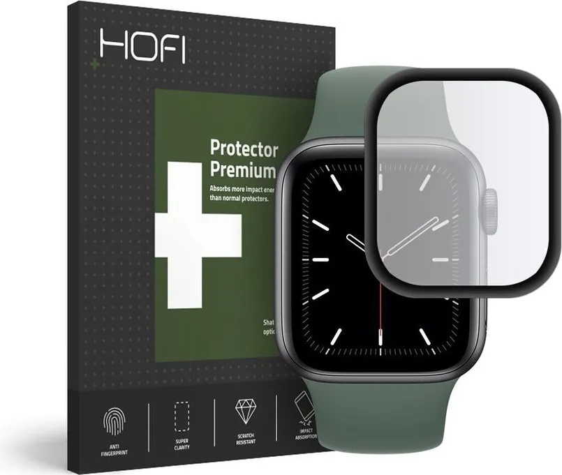 Hofi Хибриден протектор за Apple Watch 4/5/6/SE (40mm) от Hofi Hybrid Glass - Черен (5906735416268)