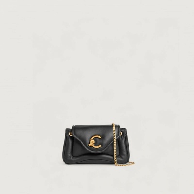 Coccinelle C-ME FLUFFY SMALL kožená kabelka Noir