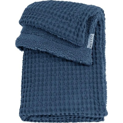 Meyco Deka Waffle Teddy fleece Indigo