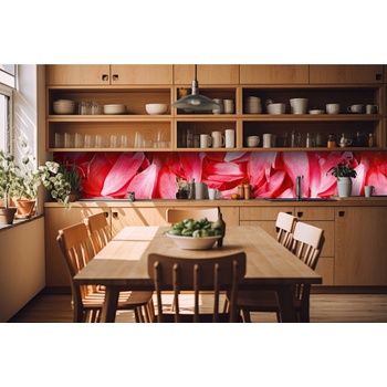 DIMEX ART s. r. o Фототапет за кухня - червени венчелистчета 420 x 60 см
