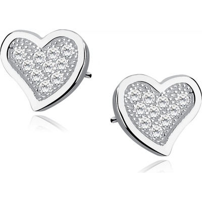 Lunica stříbrné náušnice SRDÍČKA 0063