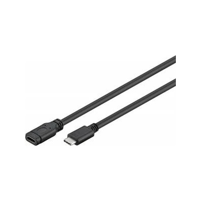MicroConnect USB-C 3.2 Gen 1 Extension Cable, 2m Black, for synching and charging, Speed Rate at 5 Gbs. 3A