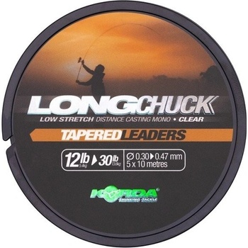 Korda LongChuck Tapered Leaders 0,30-0,47mm 5x10m Clear