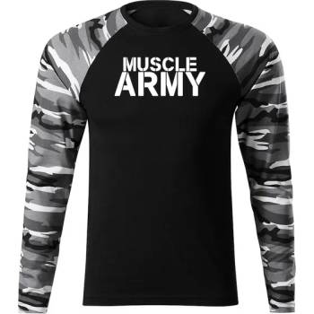 DRAGOWA FIT-T Тениска с дълъг ръкав Muscle Army, градски камуфлаж, 160 г/м2 (5629)