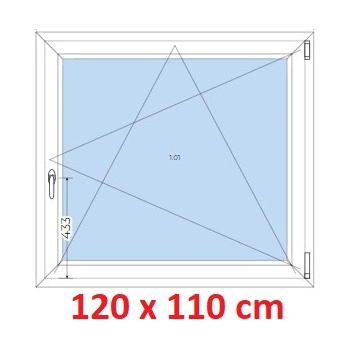 Soft Plastové okno 120x110 cm, otváravé a sklopné
