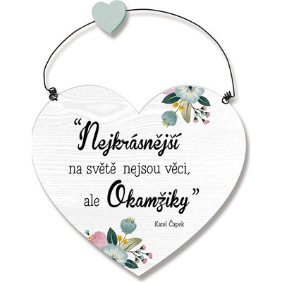 Nekupto Dřevěná cedule srdce Nejkrásnější na světě Sladký domov