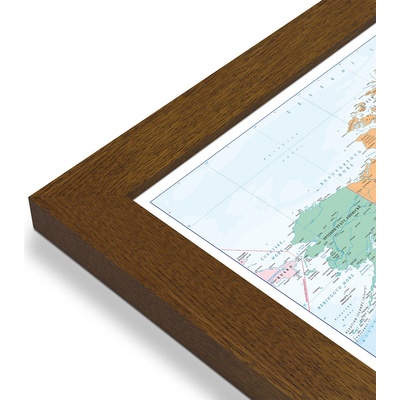 Excart Maps Svět - nástěnná politická mapa 134 x 95 cm (ČESKY) Varianta: mapa v dřevěném rámu, Provedení: Pegi tmavý ořech