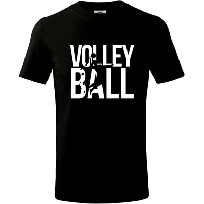 Volleyball nápis tričko detské čierna