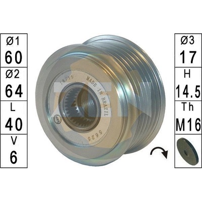 Voľnobeżka alternátora ERA ZN5625
