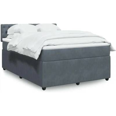 vidaXL 11461.3287789 Boxspring postel s matrací tmavě šedá samet