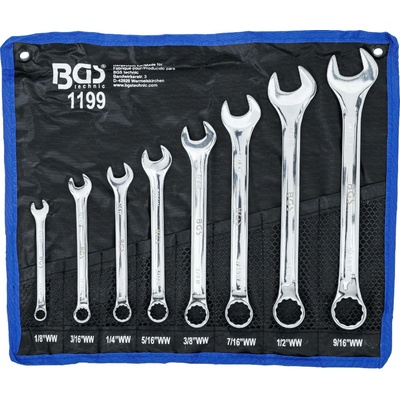 BGS technic Sada očkoplochých klíčů palcové velikosti 1/8" - 9/16" Withworth 8dílná BGS 1199