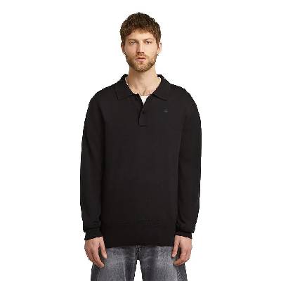 Premium Core Dunda long sleeve polo - Black (Dark Black)