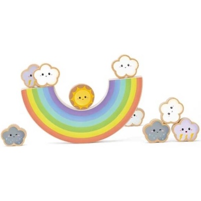 Classic World Дървена игра за баланс - цветна дъга