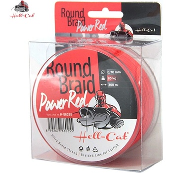 Hell-Cat šnúra Round Braid Power Red 200m 0,60mm