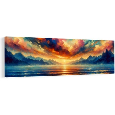 Obraz klidná vodní hladina při západu - 120x40