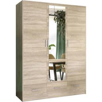 EMS Гардероб SANNA 150x215 см с огледало, дъб сонома (MT0054)