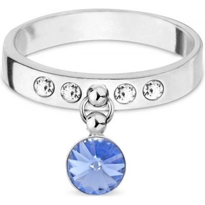 Spark prsten modrý se Swarovski Elements Glee 14305 2155 Light Sapphire