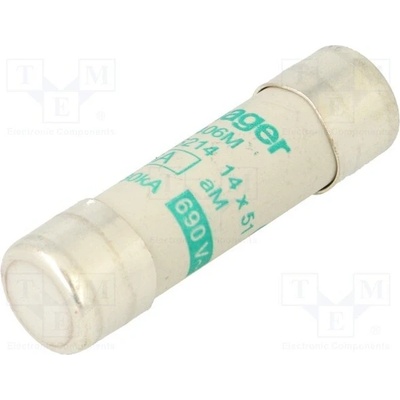HAGER LF406M Pojistka: tavná; aM; 6A; 690VAC; kulatý,průmyslová; 14x51mm