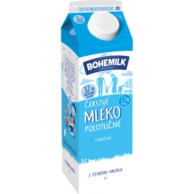 Moravia Čerstvé polotučné mléko 1 l