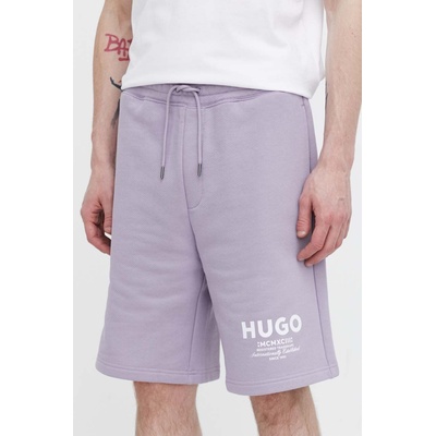 Hugo Blue Памучен къс панталон Hugo Blue в лилаво 50510728 (50510728)