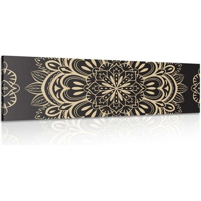 Obraz Mandala na černém pozadí - 90x30