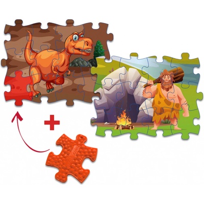 MUFFIK Everlasting Dinosauři/Pravěk T-Rex/Prehistorický muž 12 dílků
