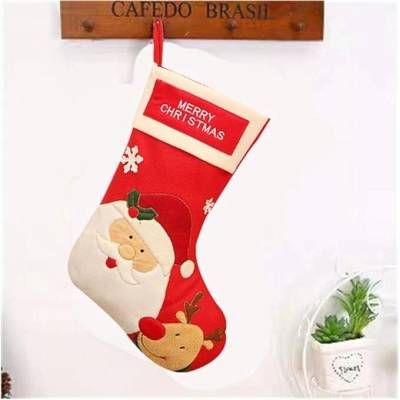 žiadna značka Veľká vianočná pančucha Santa Claus a Sob 45 cm darčeková taška Dekorácia