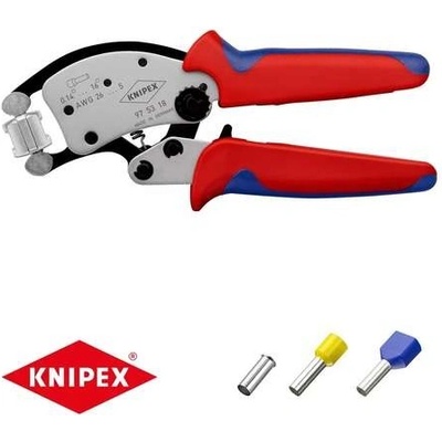 Knipex Twistor16 97 53 18 SB Samonastavitelné kleště pro lisování kabelových koncovek s otočnou lisovací hlavou 200mm (97 53 18 SB)