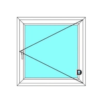 Ekosun Plastové okno Ekosun 6 Jednokřídlé Otevírací 100x100 cm Bílá - Antracit