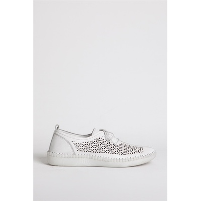 Jacket Club Дамски обувки от естествена кожа 04034 - Бели #328628 (328628_Хаки)