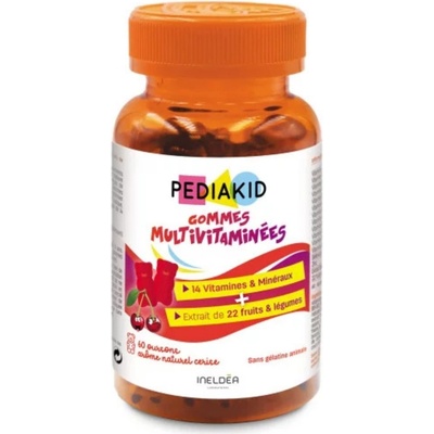 Pediakid Multivitamínové veganské přírodní gumové bonbóny pro děti třešňová příchuť 60 bonbónů