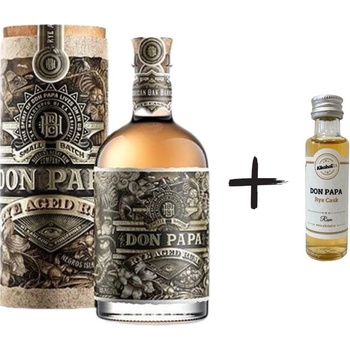 Don Papa Rye Aged + miniatura 45% 0,7 l (tuba)