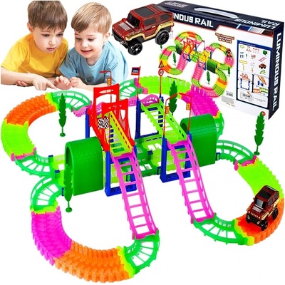 Majlo Toys Svietiaca s autíčkom na 132 dielikov Twister Tracks
