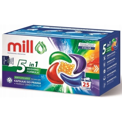 Mill Pro Color 5v1 prací kapsle 25 PD + změkčující perličky