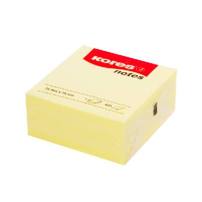 Kores Samolepicí bloček CUBO 75 × 75 mm 400 lístků - žlutý