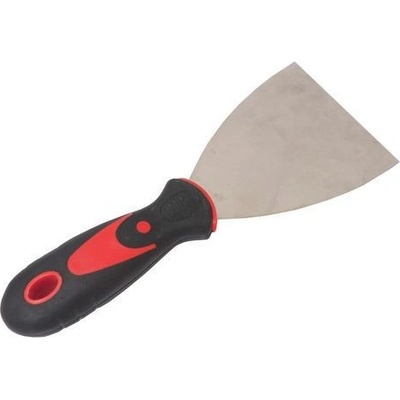 TOPTRADE špachtle nerezová, s gumovou, ergonomickou rukojetí, 100 mm, profi