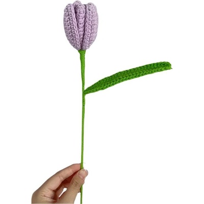 ANNAM Háčkovaná květina Světle fialové tulipány