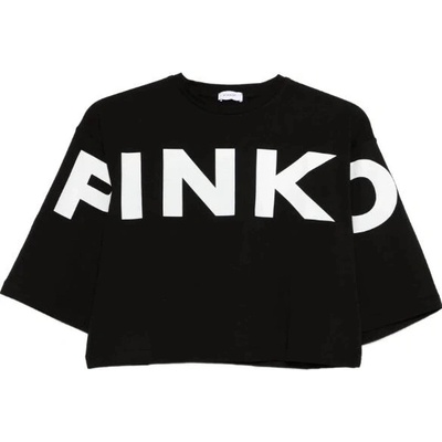 Pinko Up Crop top s krátkým rukávem černý