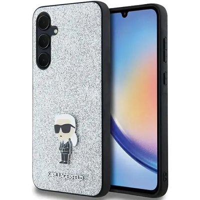 KARL LAGERFELD Кейс Karl Lagerfeld Fixed Glitter Ikonik Logo Metal Pin за Samsung Galaxy A35, сребрист (3666339259501)