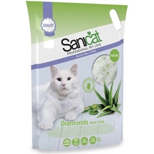 Sanicat Diamonds Aloe Vera - силиконова котешка тоалетна с аромат на алое вера 5 литра / 2.4 кг
