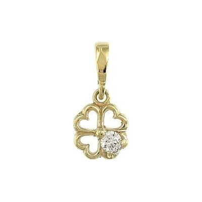 Infinitysilver Stříbrný pozlacený přívěsek čtyřlístek se zirkonem 446437G
