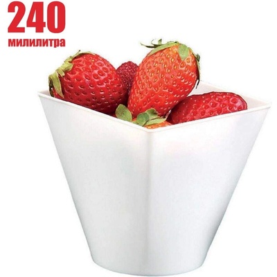 10 бр. бели пластмасови купички 240 мл (БЕЛИ mc.24)