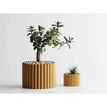 Image 1 of Кашпа Ancona Голяма, 135x135xH100mm - Златна