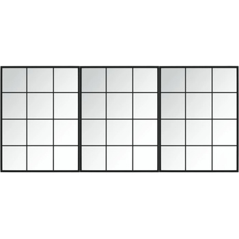 Image 1 of vidaXL Стенни огледала, 3 бр, черни, 80x60 см, метал (3189033)