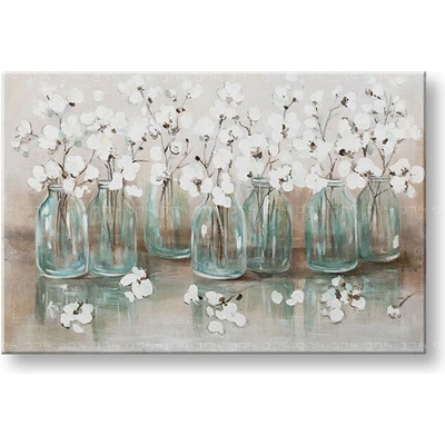 Maľovaný obraz na stenu KVETY 120x80 cm - 120×80 cm / Premium 4 cm
