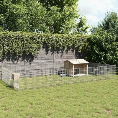 vidaXL Ohrádka pro králíky 24 panelů stříbrná 54 × 60 cm pozinkované železo 9799.3321345