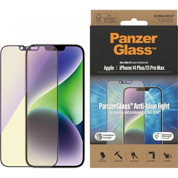 Panzer Стъклен протектор PanzerGlass за Apple Iphone 14 Plus, 13 Pro Max Anti-Bluelight, CaseFriendly, Antibacterial, Черен